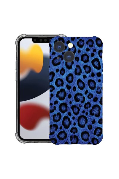 bestcase Противоударен калъф за Apple iPhone 15, син леопардов десен, 1668629...