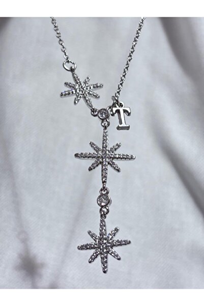 bijoux uniques Lettered 316L Steel Polar Star Women's Y Model Necklace