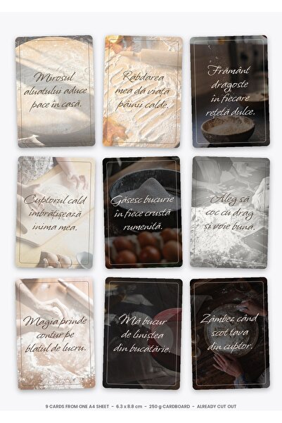 OEM Affirmation Cards The Joy of Baking, 9 cut-out pieces, Cardboard 250g, 6....