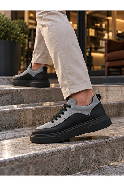 Zerenyus Zrk-X12X High Quality Thick Sole Black Gray Casual Men's Sneaker
