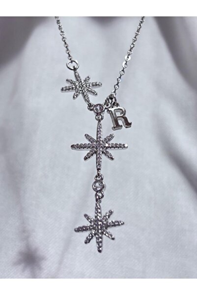 bijoux uniques 316L Steel Polar Star Female Y Model Necklace with Letter R
