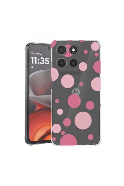 bestcase Husă Anti Shock Case For Motorola Edge 70, Pink Polka Dots, 3119590 ...