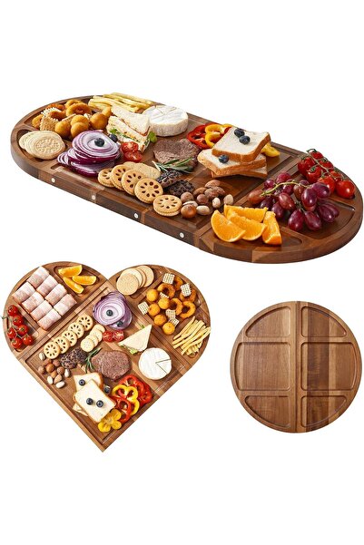 Generic Cheese Board Set, Acacia Wood Charcuterie Board for Serving, 3 Part M...