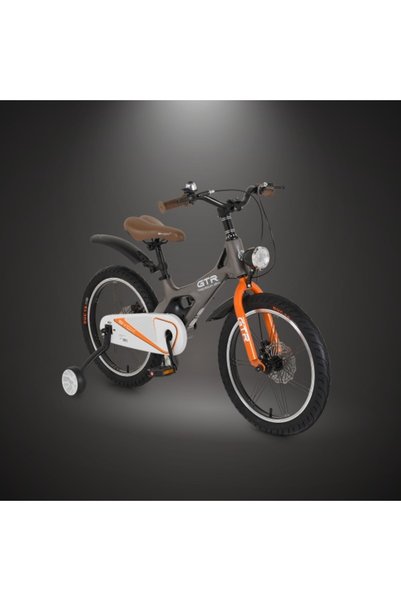 byox Bicicletă GTR Grey 18" 5-9 Ani, Cadru Aliaj Magneziu, Frâne Disc Față + Spate, Roți Ajutatoare