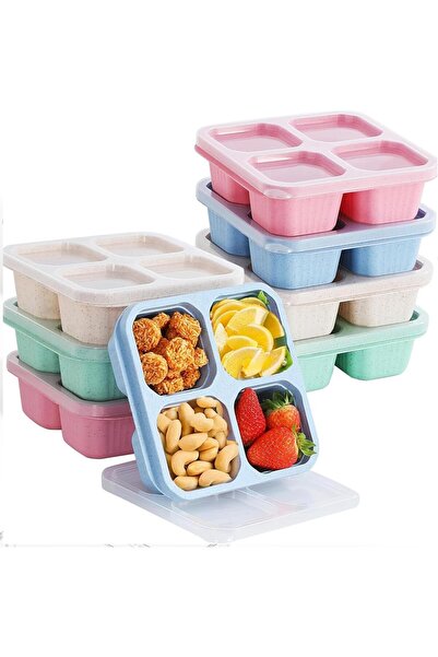 Generic Snack Boxes (8 Pack) Reusable - Stackable Bento Lunch Box Set for Kid...
