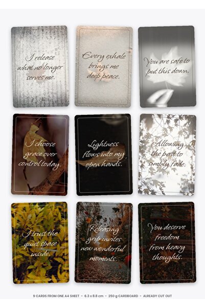 OEM Emotional Release Affirmation Cards Set, 9 Pieces, 250g Cardboard, 6.3x8....
