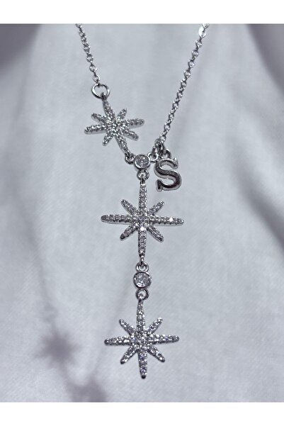 bijoux uniques Lettered 316L Steel Polar Star Women's Y Model Necklace