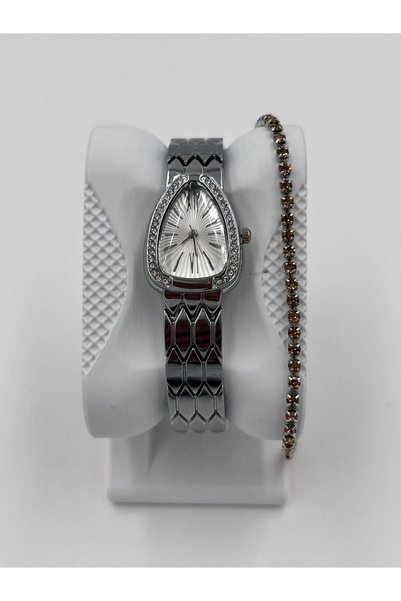 Feronnucci Women's Wristwatch and Bracelet Combination Set – Stylish Steel Ba...