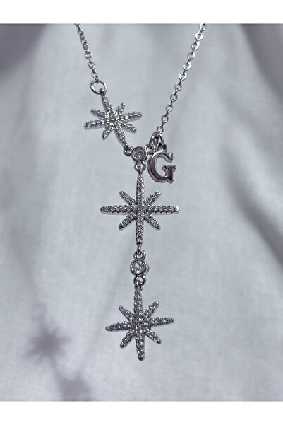 bijoux uniques Lettered 316L Steel Polar Star Women's Y Model Necklace
