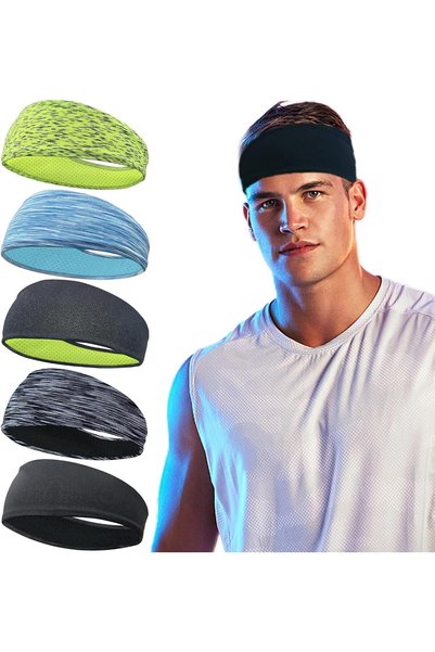 Generic 5Pcs Sports Headband for Men, Mens Sweatband Sports Headband for Runn...