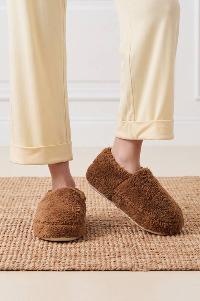 NAVİSHOES Γυναικείες Γούνινες Λούτρινες Παντόφλες 2027NAV
