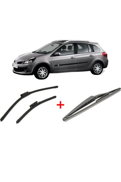 Bosch Σετ 3 υαλοκαθαριστήρων RENAULT CLIO III Grandtour (KR0/1_) 2007-2014, γ...