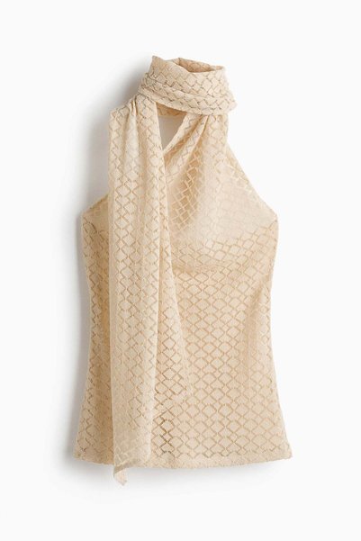 H&M Crochet-look scarf-collar top