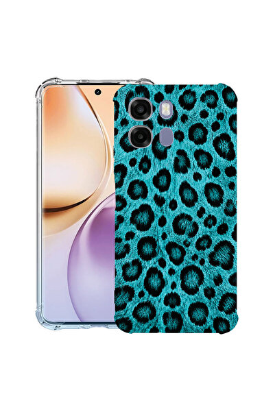 bestcase Противоударен калъф за Realme 16 Pro Plus, тюркоазен леопардов десен...