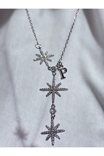 bijoux uniques Lettered 316L Steel Polar Star Women's Y Model Necklace