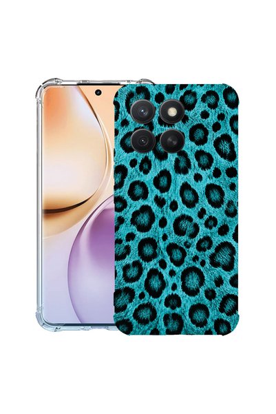 bestcase Αντικραδασμική Θήκη για Honor 400 Smart / X7d, Τυρκουάζ Σχέδιο Λεοπά...