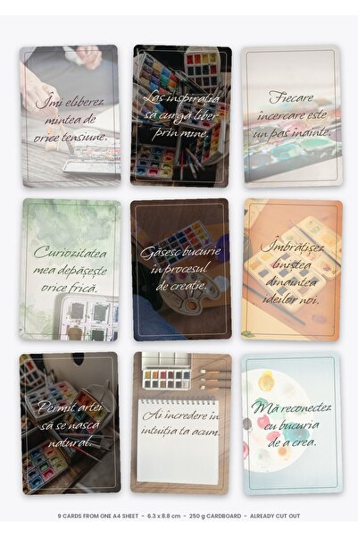 OEM Creative Blockage Affirmation Cards, Set of 9 Cut Pieces, 250g Cardboard,...