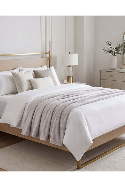 REDTAG Grey Embossed Jacquard Blanket 200 × 220 cm