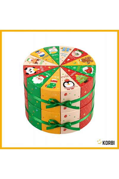 Korbi Calendar de Advent în formă de tort, de realizat acasă, cu 24 de cutiuțe goale