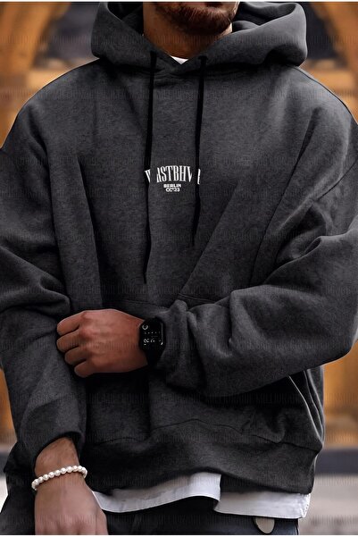 Teenage Millionaire Men's Anthracite Melange Dont Announce Hooded Oversize 3 ...