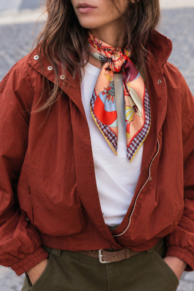 Bolder Betty Polka Dot-Salmon Scarf 70*70 cm