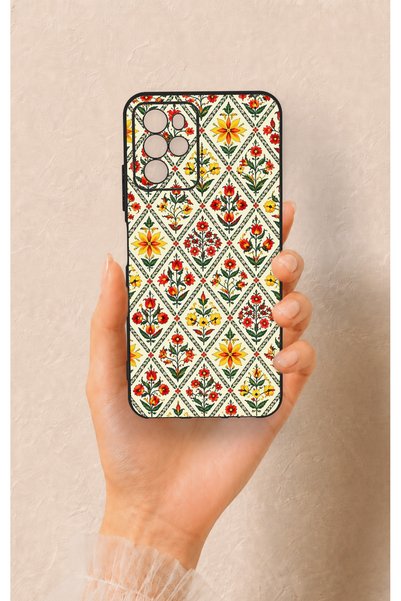 Vip Case Omix X700 Compatible Tile Tulip Patterned Silicone Case