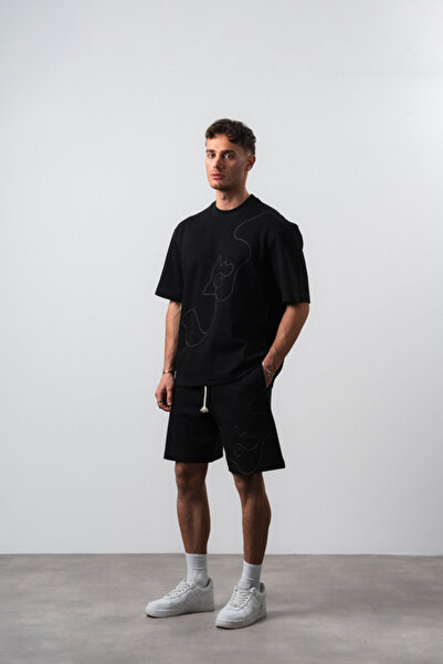 Respire Set Vară Bărbați , Cu Tricou Lejer Și Pantaloni Scurți, Din Bumbac Cu...