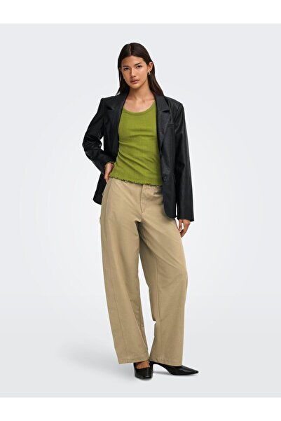 ONLY Women's Barrel Fit Mid-Waist Pants - Clair
