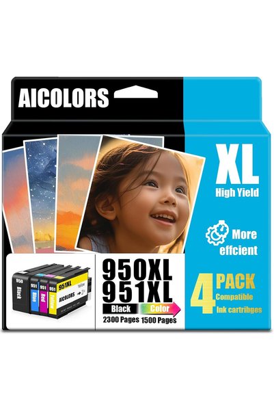 Generic 950XL Compatible Ink Cartridge Replacement for HP 950XL 951XL 4 Pack ...