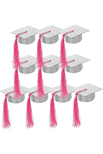 Baluue 10pcs Mini Graduation Hat Goblet Covers Silver Cup Caps Graduation Par...