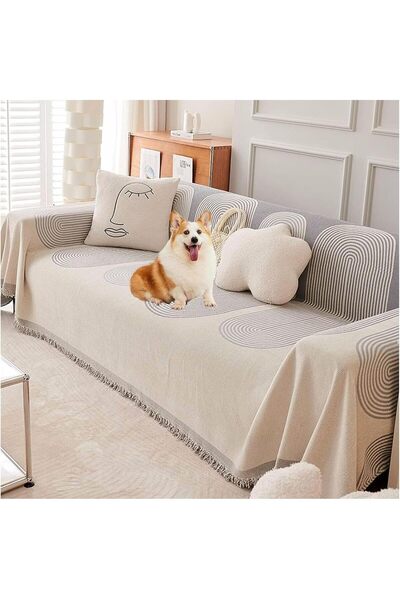 Generic غطاء أريكة من الشينيل ذو وجهين، غطاء أريكة أنيق كبير الحجم، منشفة غطا...