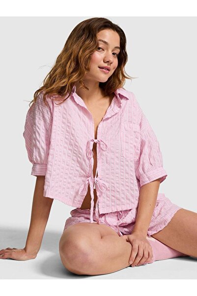 Coastal Cutie Tie-Front Pajama Top