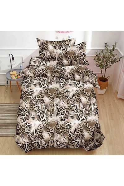 decorami Bed linen 1 PERSON, FINE, 4 pieces, Beige, Animal Print, abstract