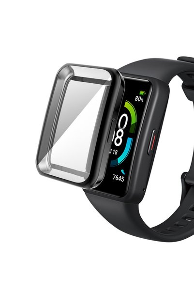 XGSM Carcasă 2 în 1 cu protecție pentru ecran pentru Huawei Band 6/7, Negru