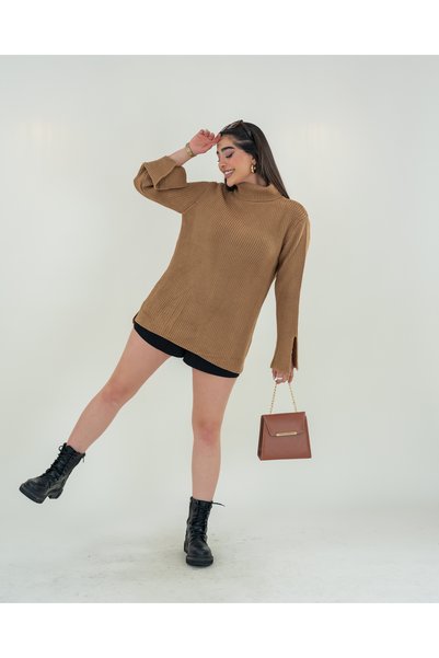 Jodtique High Collar Wool Sweater - One Size Fits All
