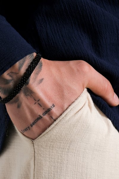 Fjellor Faralion Black Color Men's Stainless Steel Mesh Model Chain Bracelet ...