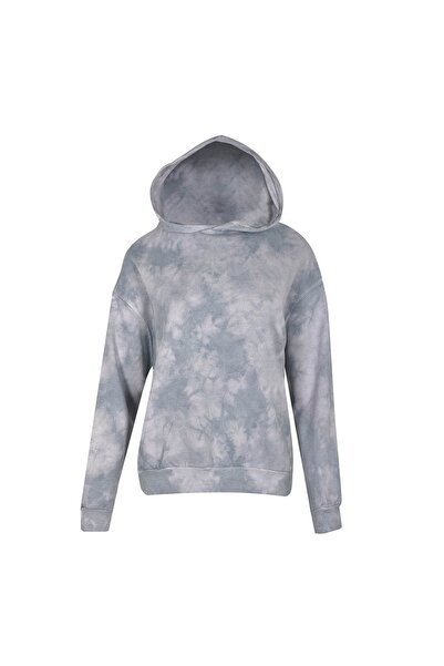 DD SHOP Bluza Hanorac Dama Gri Tie Dye cu Gluga & Captuseala Fleece - One Size