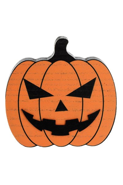 DD SHOP Decoratiune de masa dovleac din lemn pentru Halloween, negru portocal...
