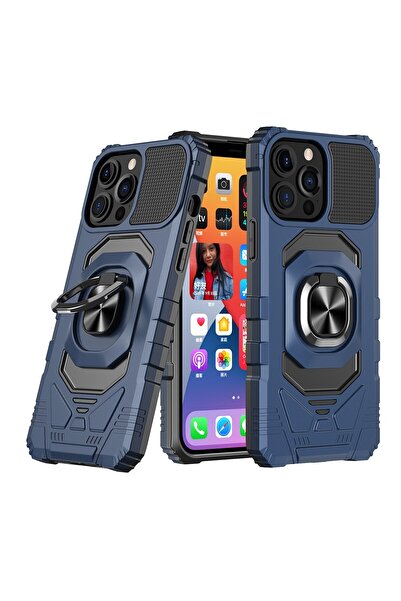 OEM Capac Protectie Spate Colectia Shock Pentru iPhone 14 Pro Max - Albastru