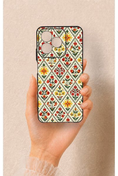 Vip Case حافظة سيليكون متوافقة مع Realme C53 بنمط زهرة التوليب