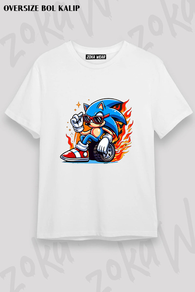 ZOKAWEAR تي شيرت مطبوع عليه SONIC THE HEDGEHOG