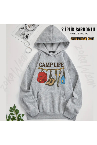ZOKAWEAR Camp Life Printed Hooded Sweatshirt