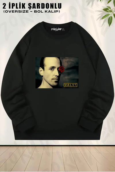 ZOKAWEAR Half Life Valve Game Gaming Retro Game Printed Crew Neck Sweatshirt