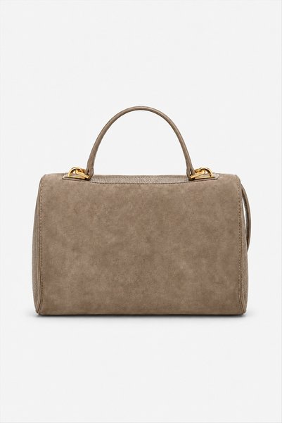Alessia Bag Elain Zippered Genuine Suede Hand and Shoulder Bag