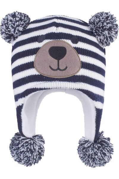 Tazweeq Kids Winter Beanie, Fleece Lined, Earflap, 1-12 Months, Black