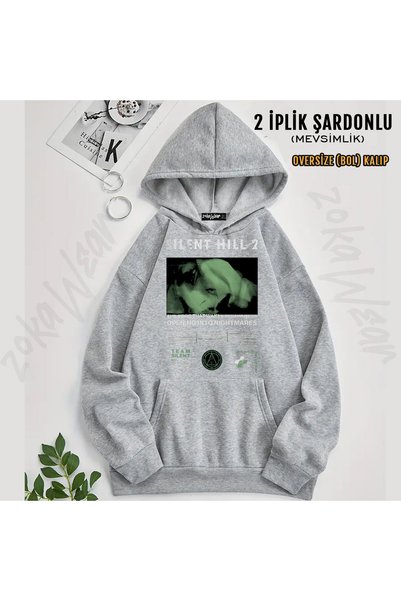 ZOKAWEAR سويت شيرت بقلنسوة مطبوع عليه أنجيلا أوروسكو سايلنت هيل 2