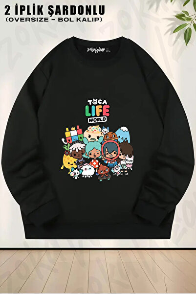 ZOKAWEAR Toca Boca Toca Life World Characters Characters Game Printed Crew Ne...