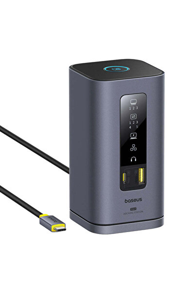 Baseus Adaptor Hub 11-în-1 pentru Mac, Spacemate, 4K, Ecran Inteligent, Gri