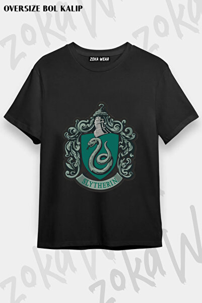 ZOKAWEAR Harry Potter Slytherin Crest Green Printed T-Shirt