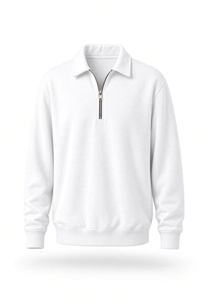 Oksit Poylx Two Thread Herren-Sweatshirt mit Polokragen und Metallreißverschl...